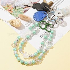 Taschenriemen aus Acrylperlen mit Herz&nbsp;AJEW-BA00111