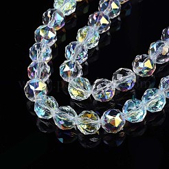 Chapelets de perles en verre transparent électrolytique&nbsp;EGLA-N002-18A-B01