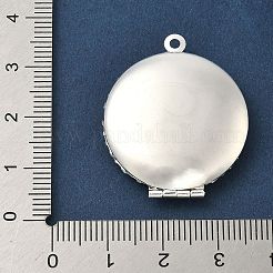 Pendenti con medaglione cavo in ottone tondo piatto&nbsp;KK-K414-11A-S