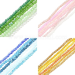 6 hebras 6 estilos hebras de perlas de vidrio electrochapadas&nbsp;EGLA-YW0005-46A