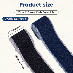 2 Rolle ausgefranstes Polycotton-Band in 2 Farben&nbsp;OCOR-CY0001-22B