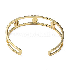 Zirkonia Hamsa Armreif mit handgeöffneter Manschette&nbsp;BJEW-N012-039