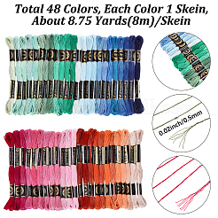 48 Knäuel 4 Farben 6-lagiges Polyester-Stickgarn&nbsp;OCOR-CY0004-55A