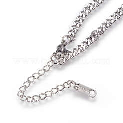 Collane con ciondolo iniziale diviso in acciaio inossidabile 304 anti-ossidazione&nbsp;NJEW-L152-03F