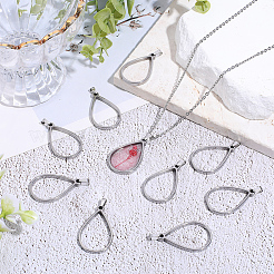 20 pendentif à lunette arrière ouverte en acier inoxydable 304&nbsp;PALLOY-BBC00010