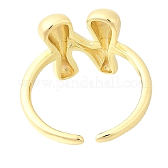Anelli polsini aperti in ottone placcato a cremagliera&nbsp;RJEW-S394-01G-N