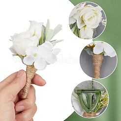 Broche boutonnière fleur en tissu de soie&nbsp;AJEW-WH20020-124A