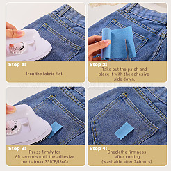 4 pieza de parches de tela vaquera de 4 colores para planchar y coser&nbsp;SENE-TA0001-04