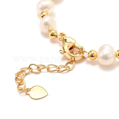 Bracciali in ottone con ciondoli a forma di conchiglia con micro pavé di zirconi cubici&nbsp;BJEW-D447-12G-01