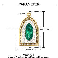Pendentifs en acier inoxydable 304 émaillés&nbsp;STAS-OY017-91G
