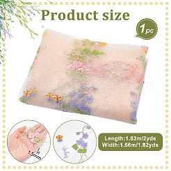 2 Yards Polyester-Stickerei 3D-Blumennetzstoffe&nbsp;DIY-WH0622-383B