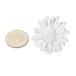 Anelli polsini aperti a forma di fiore in acciaio inossidabile 304 anti-appannamento&nbsp;RJEW-M047-11P