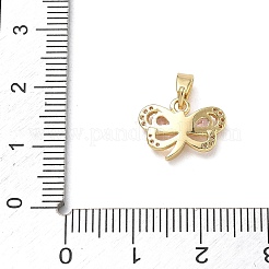 Charms de circonita cúbica rosa con micropavé de latón&nbsp;CU-CBA5CBE-06G