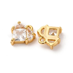 Pendentifs avec zircon cubiques à micro-pavés en laiton&nbsp;KK-F898-04G