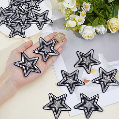 14 pieza de parches de tela con rhinestone de resina de estrella para planchar y coser&nbsp;DIY-CY0003-88