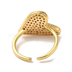 Bagues de manchette ouvertes en laiton avec micro pavé de zircone cubique pour femmes&nbsp;RJEW-G325-01D-G