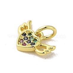 Colgantes de circonita cúbica pavimentados de latón chapado en oro real de 18k&nbsp;KK-M283-08C-02