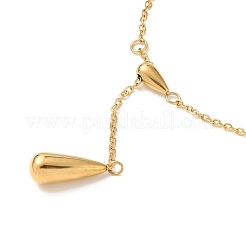 304 Edelstahl Tropfenanhänger Lasso-Halsketten&nbsp;NJEW-H024-08G