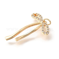 Pendentifs avec zircon cubiques à micro-pavés en laiton&nbsp;KK-V008-13G-01