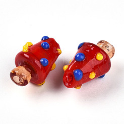 Cuentas irregulares hechas a mano hechas con lampwork&nbsp;X1-LAMP-T022-02A-08