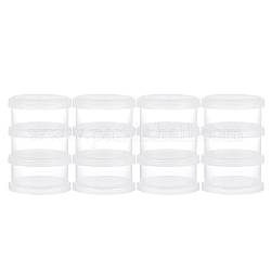 Прозрачные пластиковые бусины, 3-слойные штабелируемые ящики для хранения, прозрачные, 10.1x6.9 см, один: 3.6x6.9 см, 3 шт / комплект