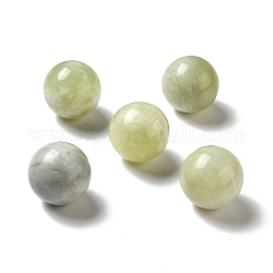 Cuentas de jade natural nuevo, sin agujero / sin perforar, redondo, 25~25.5mm