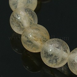 Watermelon Stone Glass Beads Strands, Round, Light Yellow, 12mm, Hole: 1mm, about 32pcs/strand, 16 inch