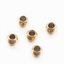 Placcatura ionica (ip) 304 perline in acciaio inossidabile, tondo, oro, 2x1.2mm, Foro: 1 mm