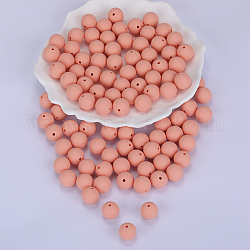 Perles focales rondes en silicone, perles à mâcher pour les jouets de dentition, Diy soins infirmiers colliers faisant, linge, 15mm, Trou: 2mm