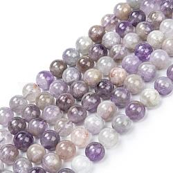 Edelstein Perlen Stränge, Natur Klasse b Amethyst, Runde, lila, 8 mm, Bohrung: 1 mm, ca. 50 Stk. / Strang