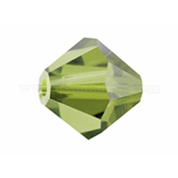Österreichischen Kristall-Perlen, 5301 5 mm, Doppelkegel, khaki, Größe: ca. 5 mm lang, 5 mm breit, Bohrung: 1 mm