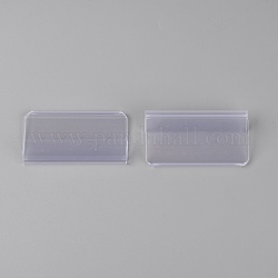 Porte-étiquette en PVC, rectangle, clair, 4.7x8.65x1.3 cm