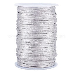 Полиэфирного корда, для вязания китайских узлов, серебряные, 3 мм, около 54.68 ярда (50 м) / рулон