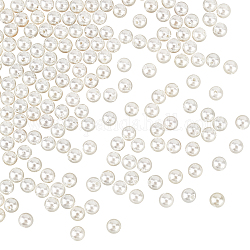 Hobbiesay 2 hebras concha perla hebras de cuentas, Grado A, redondo, blanco, 4mm, agujero: 1 mm, aproximamente 95 pcs / cadena, 16 pulgada