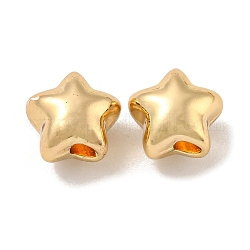 Perline in lega, stella, oro, 8x8x6.5mm, Foro: 2 mm
