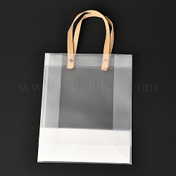 Прямоугольная прозрачная сумка-тоут ко Дню святого Валентина на заказ, водонепроницаемые пластиковые пакеты для покупок, с ручкой, прозрачные, 37x20 см, 10 шт / комплект