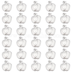 DICOSMETIC 30Pcs Fruit Charms Stainless Steel Charms Apples with Leaf Pendant Mini Apples Bead Charms Lovely Metal Charms for DIY Jewelry Making and Crafts Finding Accessory, Hole: 1.5mm