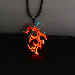 Collier pendentif dragon en alliage de luminaires, bijoux phosphorescents pour femme, corail, 23.62 pouce (60 cm)