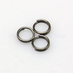 Латунные разрезные кольца, кольца с двойной петлей, металлический черный, 5x1.2 мм, около 3.8 мм внутренним диаметром