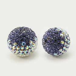 Österreichischen Kristall-Perlen, Pflasterkugelperlen, mit Fimo im Inneren, Runde, 539 _tanzanite, 10 mm, Bohrung: 1 mm