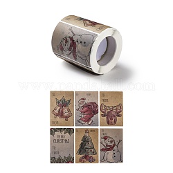Rechteckige rollenaufkleber mit weihnachtsmotiv, selbstklebende Geschenkanhänger aus Papier, für die Partei, dekorative Geschenke, 75x50x0.1 mm, über 250pcs / roll