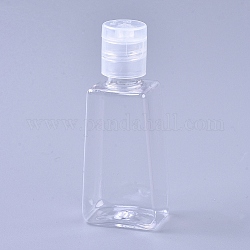 Botellas de tapa abatible recargables de plástico transparente para mascotas de 30 ml, exprimir botellas, trapezoide, Claro, 7.9x2.3x3.2 cm, capacidad: 30ml (1.01 fl. oz)