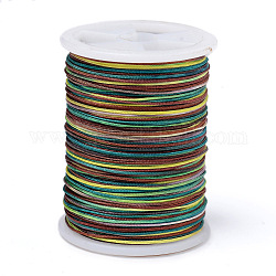 Сегментная окрашенная полиэфирная нить, плетеный шнур, красочный, 0.4 мм, около 16.4 ярда (15 м) / рулон