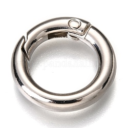 Anillos de la puerta del resorte de aleación de zinc, o anillos, Platino, 20x3.5mm, diámetro interior: 13 mm