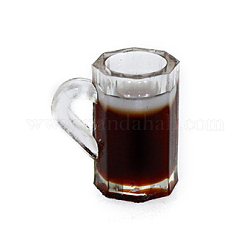 Мини пивная чашка из смолы, для аксессуаров для кукольного домика, притворяясь опорными украшениями, кокосового коричневый, 15x15 мм