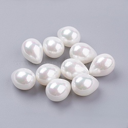 Perle semilavorate a conchiglia, goccia, bianco, 16~17x12mm, Foro: 1 mm