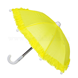 Parapluie de poupée en plastique, poupée faisant des fournitures, jaune, 220x250~300mm