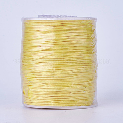 Cordes en polyester ciré coréen, champagne jaune, 1mm, environ 200yards/rouleau (600pied/rouleau)