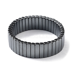 Non-Magnetic Synthetic Hematite Beaded Stretch Bracelets, Tile Bracelet, Rectangle, Inner Diameter: 2 inch(5.1cm), Bead: 16x4mm