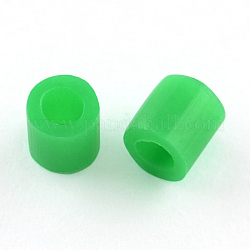 Mini perle melty fondono perline ricariche, tubo, verde, 3~3.3x2.5~2.6mm, circa 40000pcs/500g